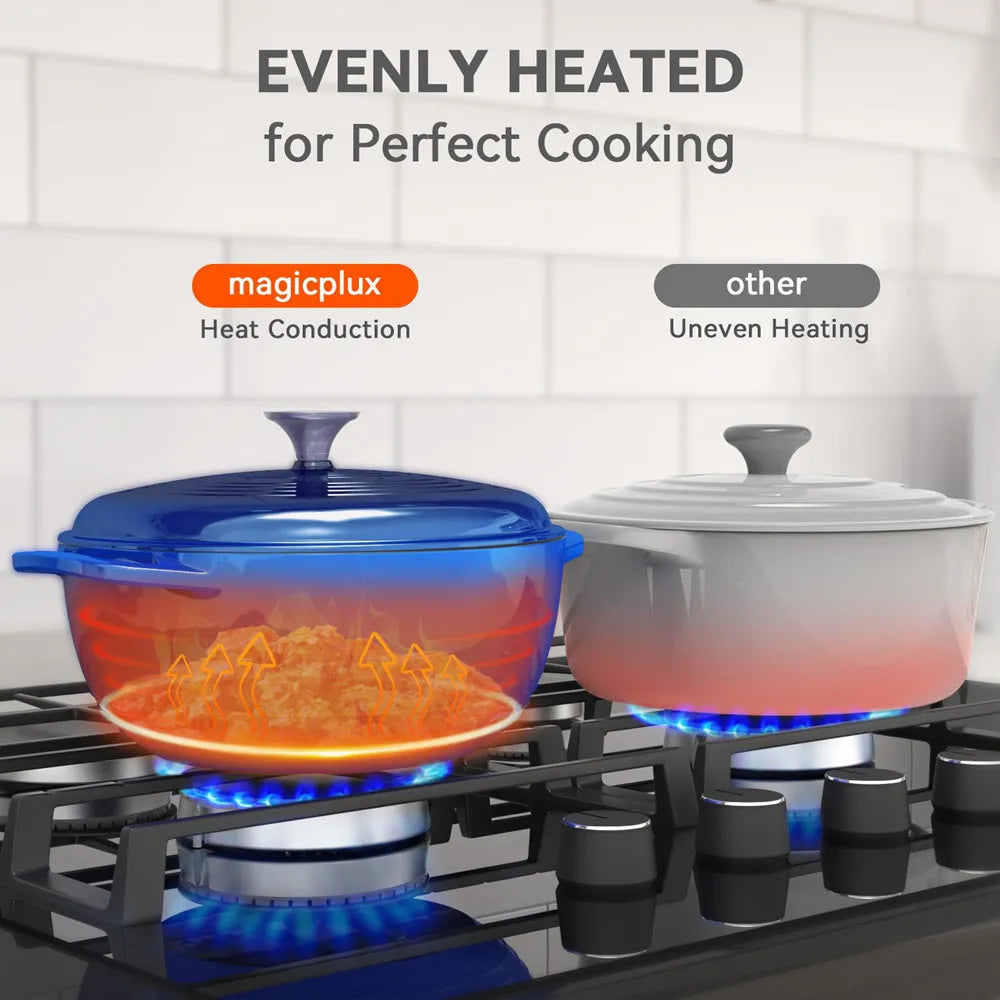 28cm Enameled Cast Iron Dutch Oven Dual Handles 6 Quart Stew Pot Use to Cook Bread Baking Soups Casserole Dish Oven Safe 500° F