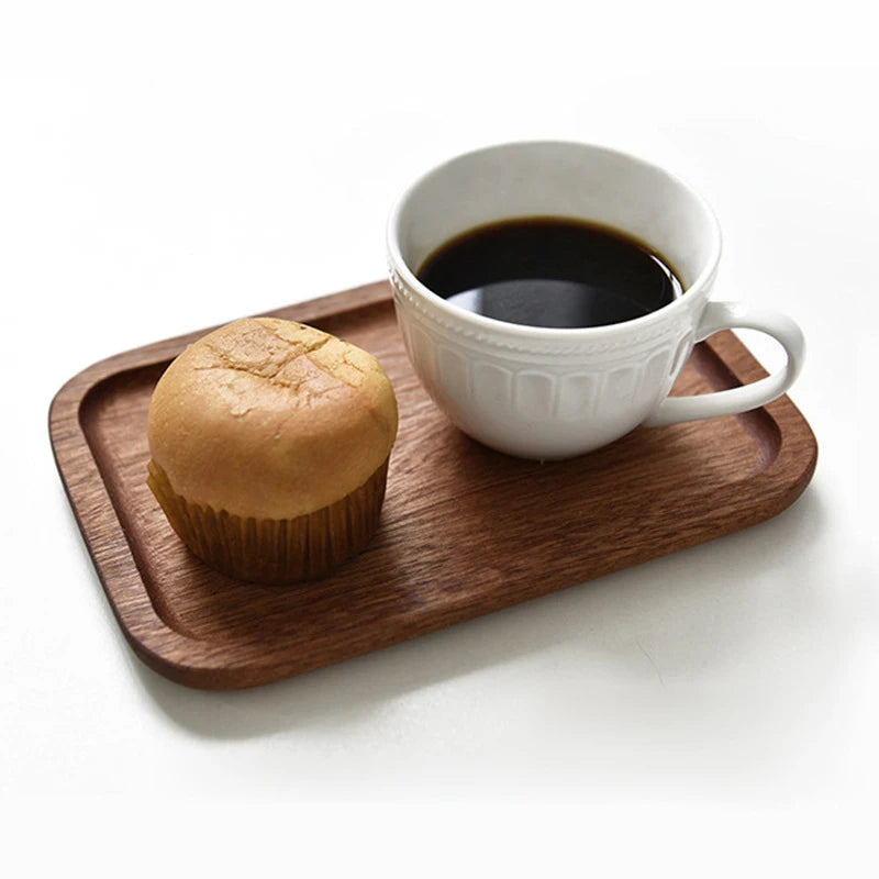Hot Sale 1PC Wooden Serving Trays Oval Wood Tray Platters for Serving Food Dishes Dinner Plates Solid Wood Round Dessert Plate