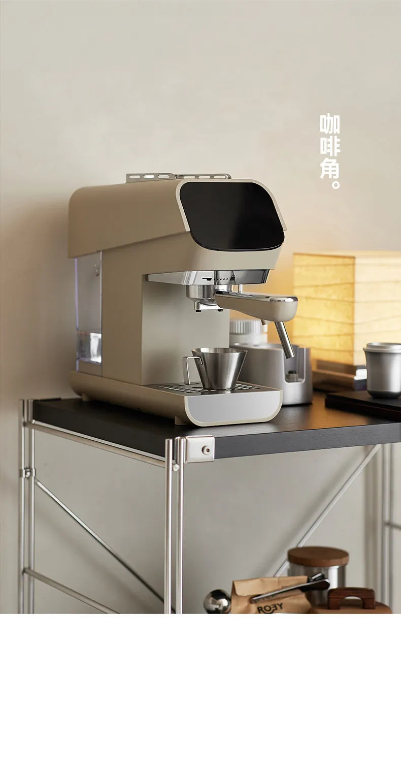 Compact Home Coffee Machine Semi-Automatic Espresso Maker with Steam Wand 15Bar Pressure for Rich Crema Perfect for Lattes