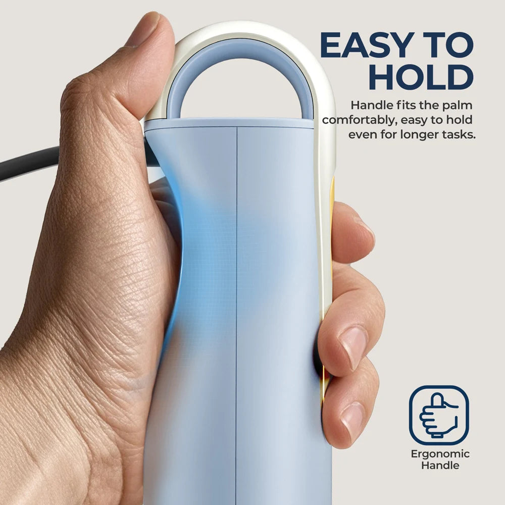 4-in-1 Handheld Stick Blender Set, Immersion Hand Blender with Stainless Steel Blades for Kitchen Food Mixing, Light Blue Novice