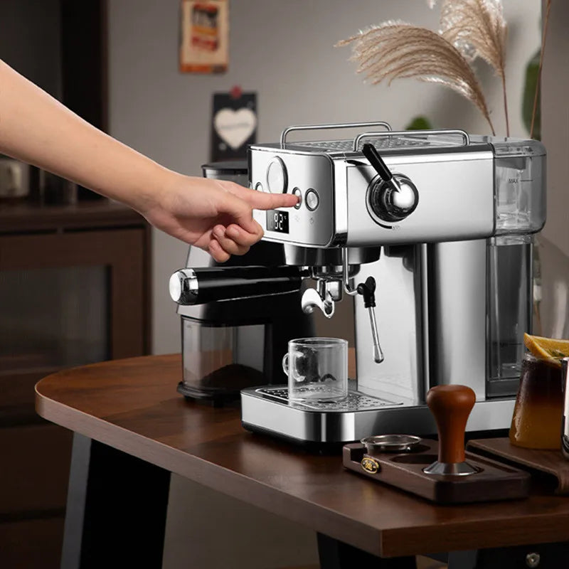20Bar Semi-Automatic Espresso Machine - Compact Stainless Steel Coffee Maker with Steam Milk Frother for Home/Office, Italian