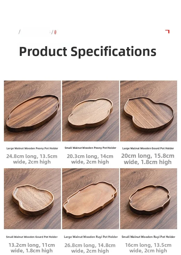 Chinese Style Walnut Wood Tea Tray Serving Plate Home Use  Wood Dry Pounding Table Tea Board Storage Wooden Tea Table Sn...