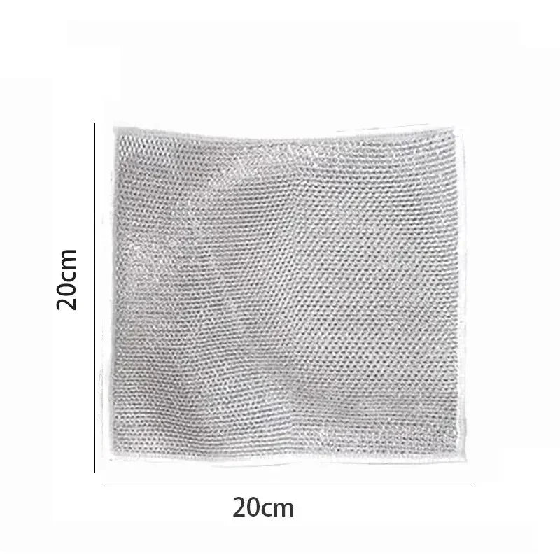 6/10pcs Cleaning products Dishcloth Silver Wire Cleaning Kitchen Cloth Thickened Microfiber Wash Towel Built-in Sponge Ball Rag