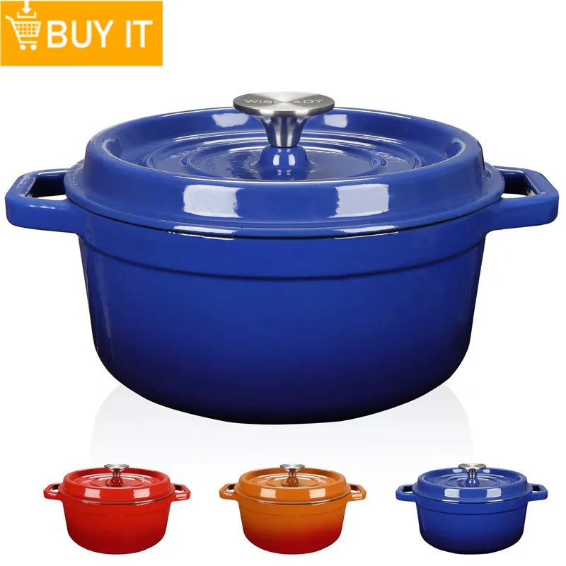 Enameled Mini Cast Iron Dutch Oven 1.5 Quart for Cooking Bake Bread Cast Iron Pot Casserole Dish Heavy Milk Pot Kitchen Stew Pot