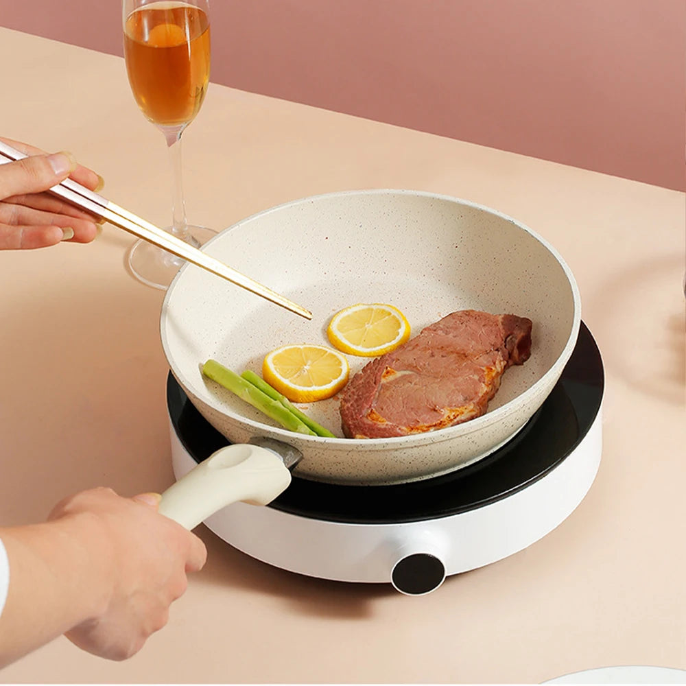 Ceramics Omelet Pot Non-Stick Frying Pan Wok Steak Skillet Pancake Home Induction Gas Stove Cooking Saucepan Kitchen Cookware