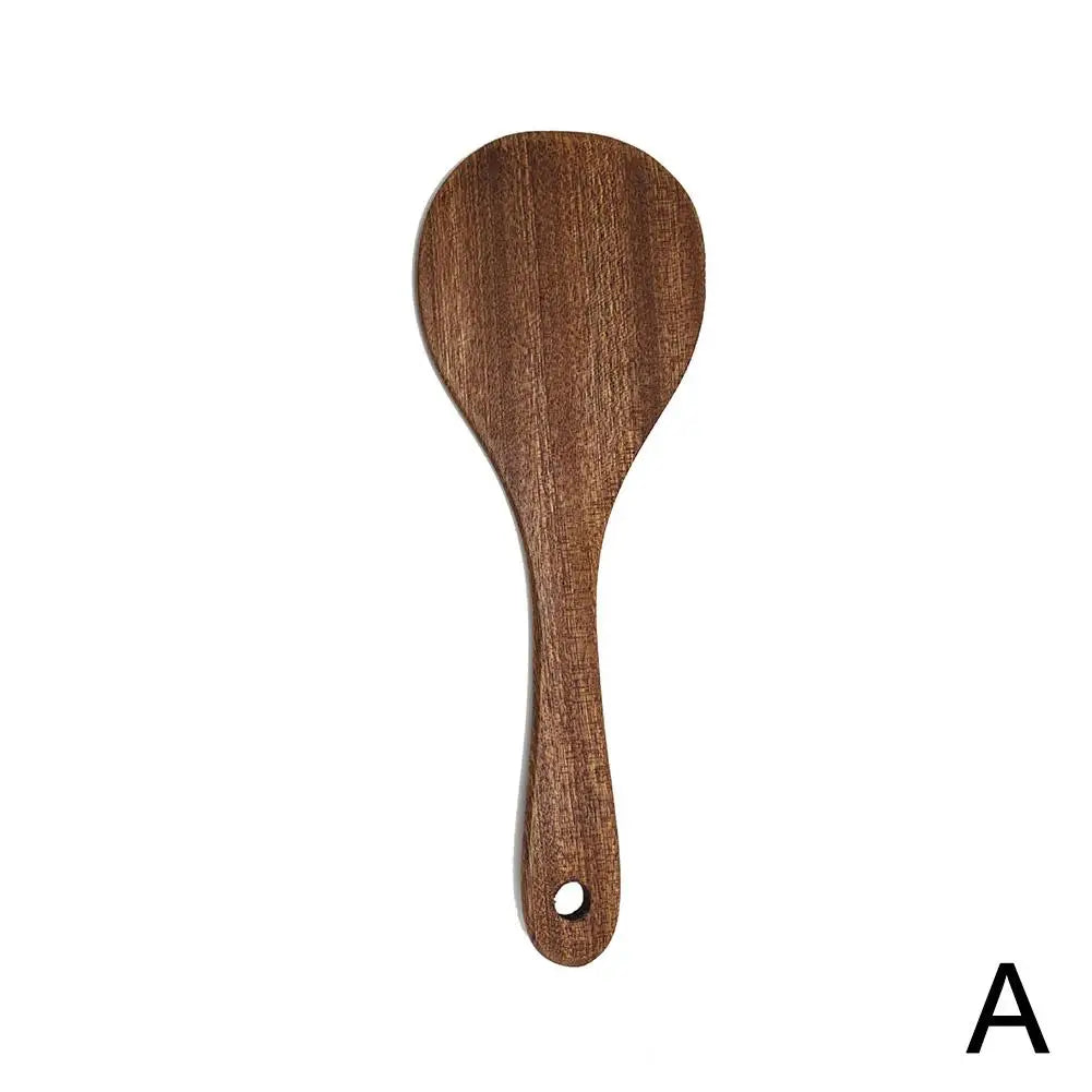 Walnut Wooden Kitchenware Long Handle Rice Scoop Tableware Heat Resistant Kitchen Tableware Tools For Cooking Eating