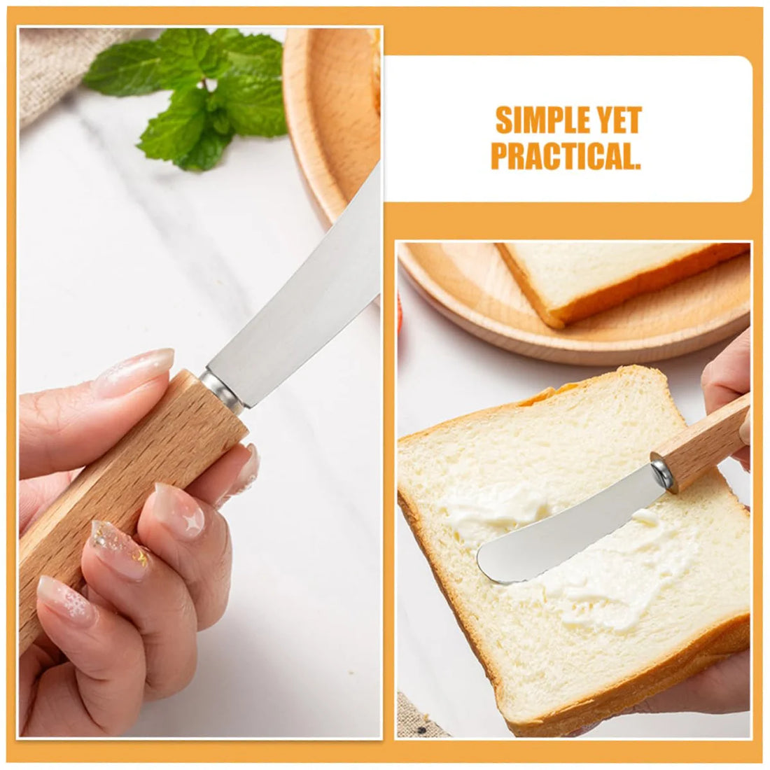 2/4/6 Pack Butter Spreader Knife, Stainless Steel Knife, Wood Handle,  Multipurpose Cheese Butter Spreader Knives for Kitchen