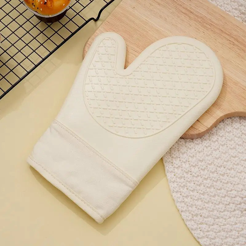 1 Pack Thickened Silicone Oven Mitts | Heat Resistant Insulation Non-Slip Anti-Scald | Protective Gloves for Kitchen Oven