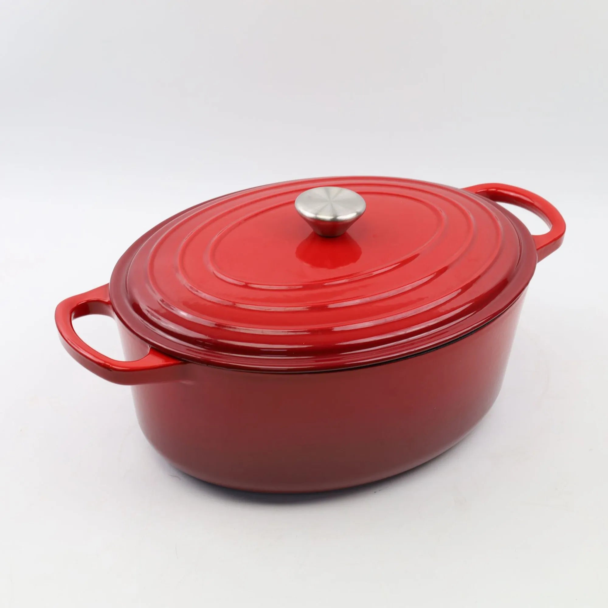 33cm Enameled Cast Iron Oval Dutch Oven for Braising Broiling Bread Baking 4L Saucepan Kitchen Utensil Cast Iron Casserole Dish