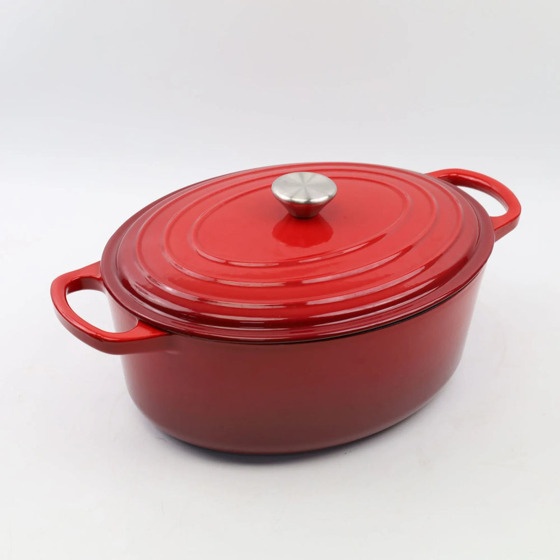 33cm Enameled Cast Iron Oval Dutch Oven for Braising Broiling Bread Baking 4L Saucepan Kitchen Utensil Cast Iron Casserole Dish