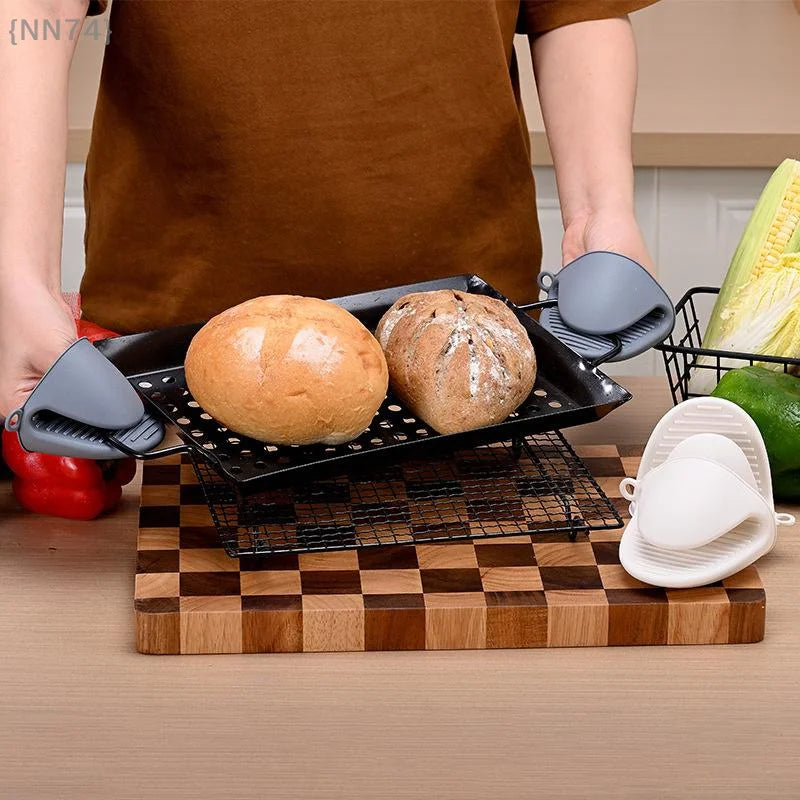 【No】2 Pcs Silicone Oven Mitts - Heat Resistant Anti-Scald Non-Slip Gloves For Cooking Baking & Pot Handling