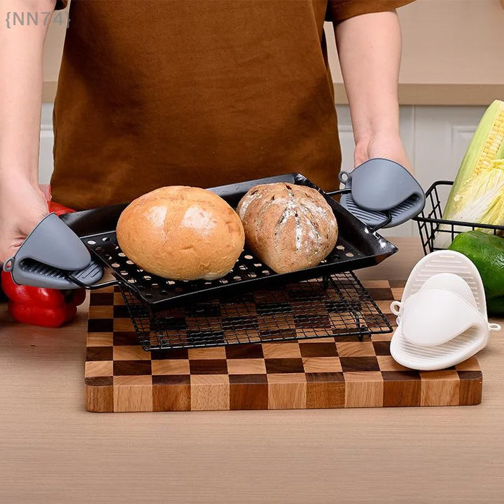 【No】2 Pcs Silicone Oven Mitts - Heat Resistant Anti-Scald Non-Slip Gloves For Cooking Baking & Pot Handling