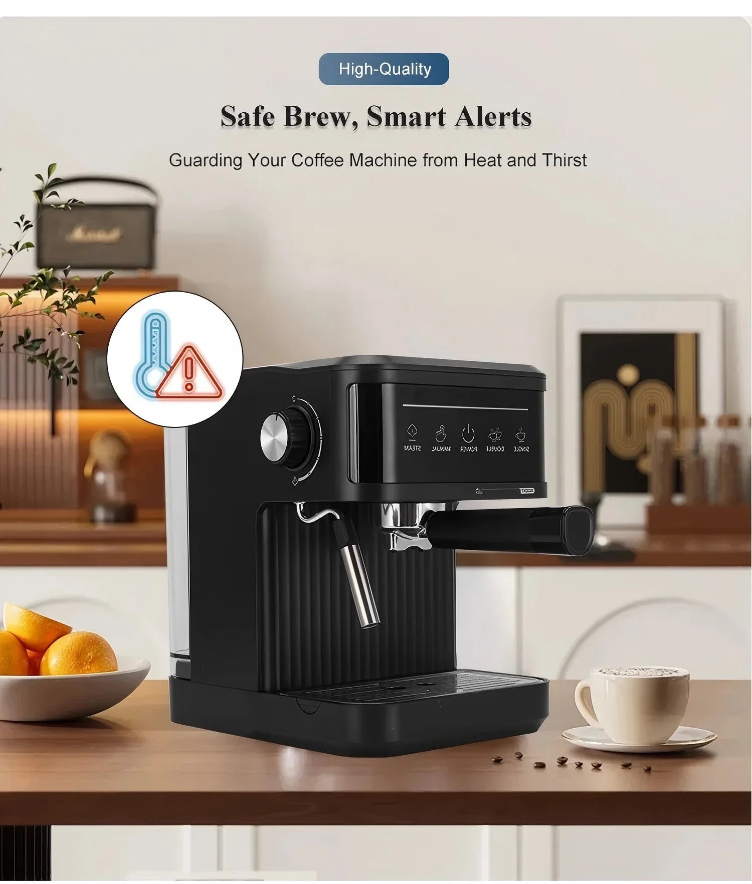 Home Coffee Machine 20Bar Pump Pressure Energy Saving Self-Cleaning Portable Small Coffee Grinder Machine for Home Office