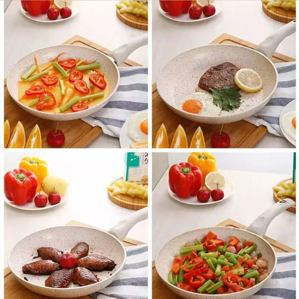 Ceramics Omelet Pot Non-Stick Frying Pan Wok Steak Skillet Pancake Home Induction Gas Stove Cooking Saucepan Kitchen Cookware
