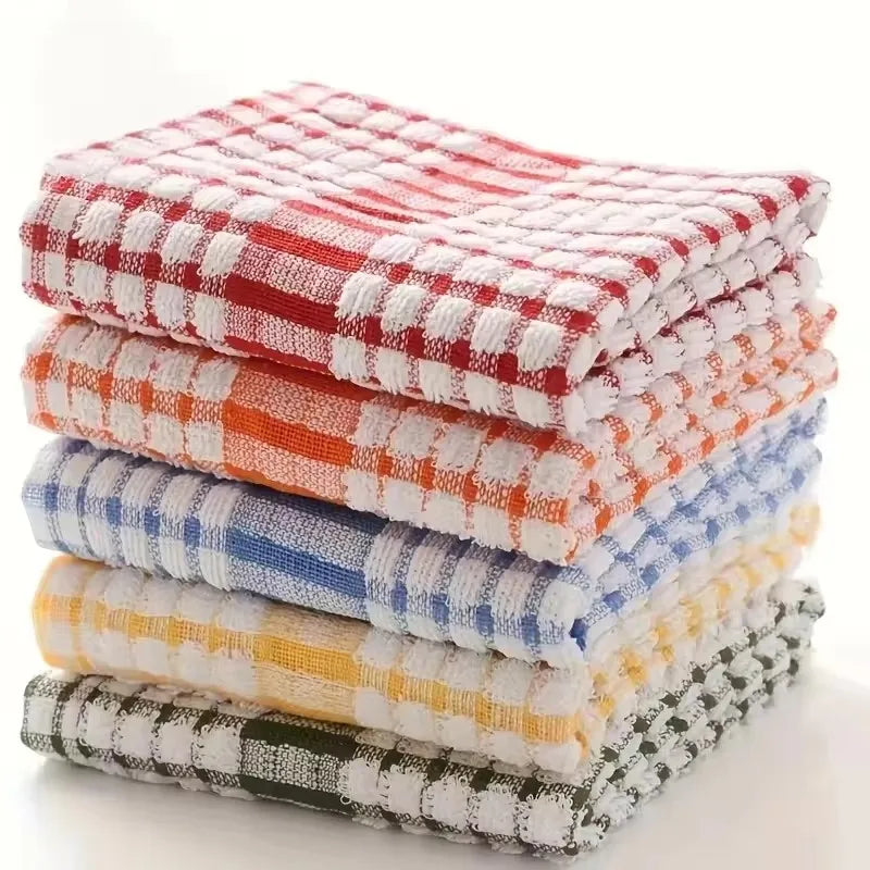 6Pcs Cotton Kitchen Tea Towels Absorbent Lint Free Catering Restaurant Cloth Dish Towels Cleaning Cloth Kitchen Cleaning Towel