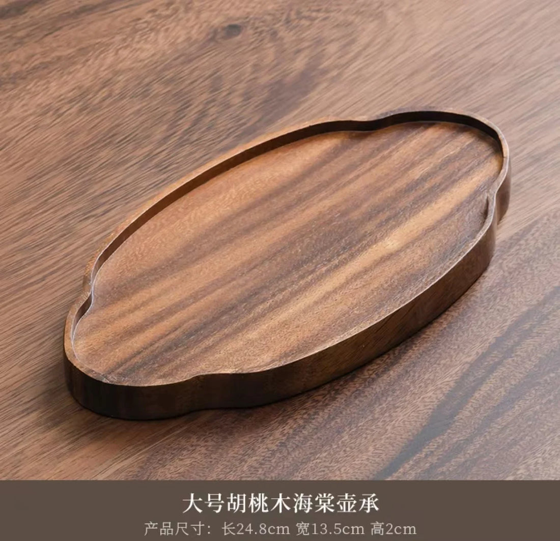 Chinese Style Walnut Wood Tea Tray Serving Plate Home Use  Wood Dry Pounding Table Tea Board Storage Wooden Tea Table Sn...