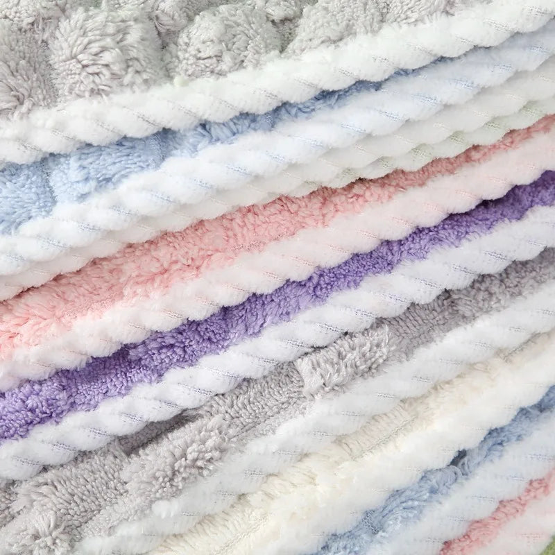 TILONDEX 1PC 30x30cm Cube Bubble Coral Fleece Hand Towels Super Absorbent Kitchen Dish Cloths