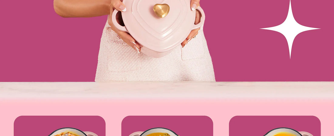 19cm Enameled Cast Iron Dutch Oven Heart Shaped Pot with Lid 2 Quart for Braising Broiling Bread Baking All Stovetops Oven Safe