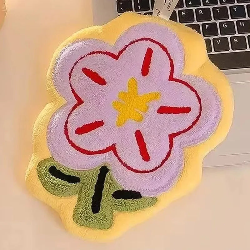 1pc New Flower Shape Hand Towel Super Absorbent Cleaning Cloth Bathroom Kitchen Hanging Hand Wipe Thicken Handkerchief Dishcloth