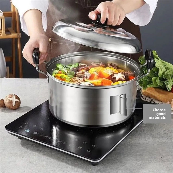 New 5pcs Stainless Steel Stock Pot Set with Lid Combination Series American Stock Pots Cookware Sets 16-24cm Deepen Soup Pot