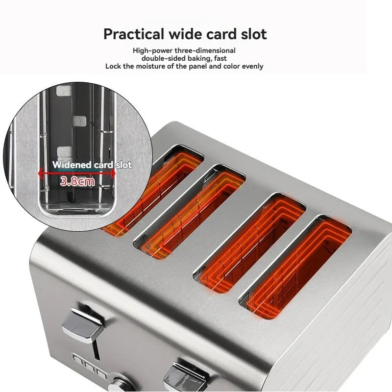 Commercial Stainless Steel Toaster 2/4/6 Slice Automatic Bread Machine Sandwich Maker for Restaurant Cafe