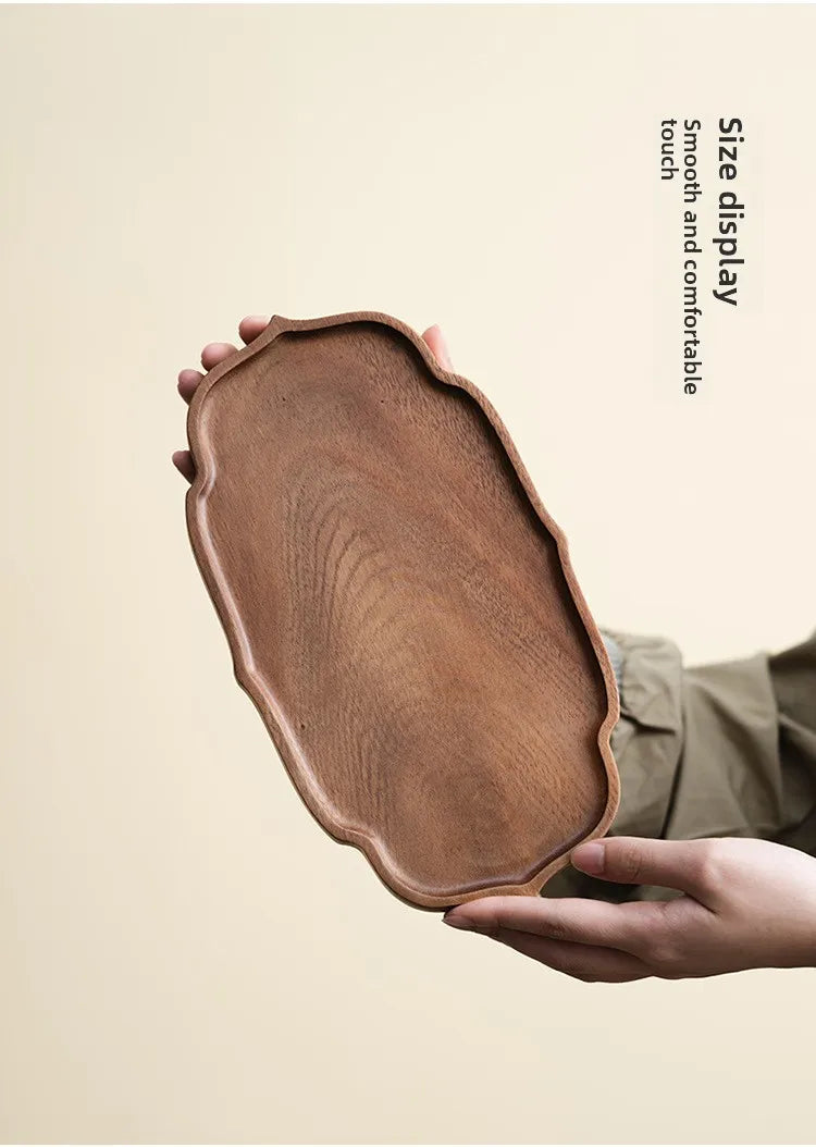 Chinese Style Walnut Wood Tea Tray Serving Plate Home Use  Wood Dry Pounding Table Tea Board Storage Wooden Tea Table Sn...