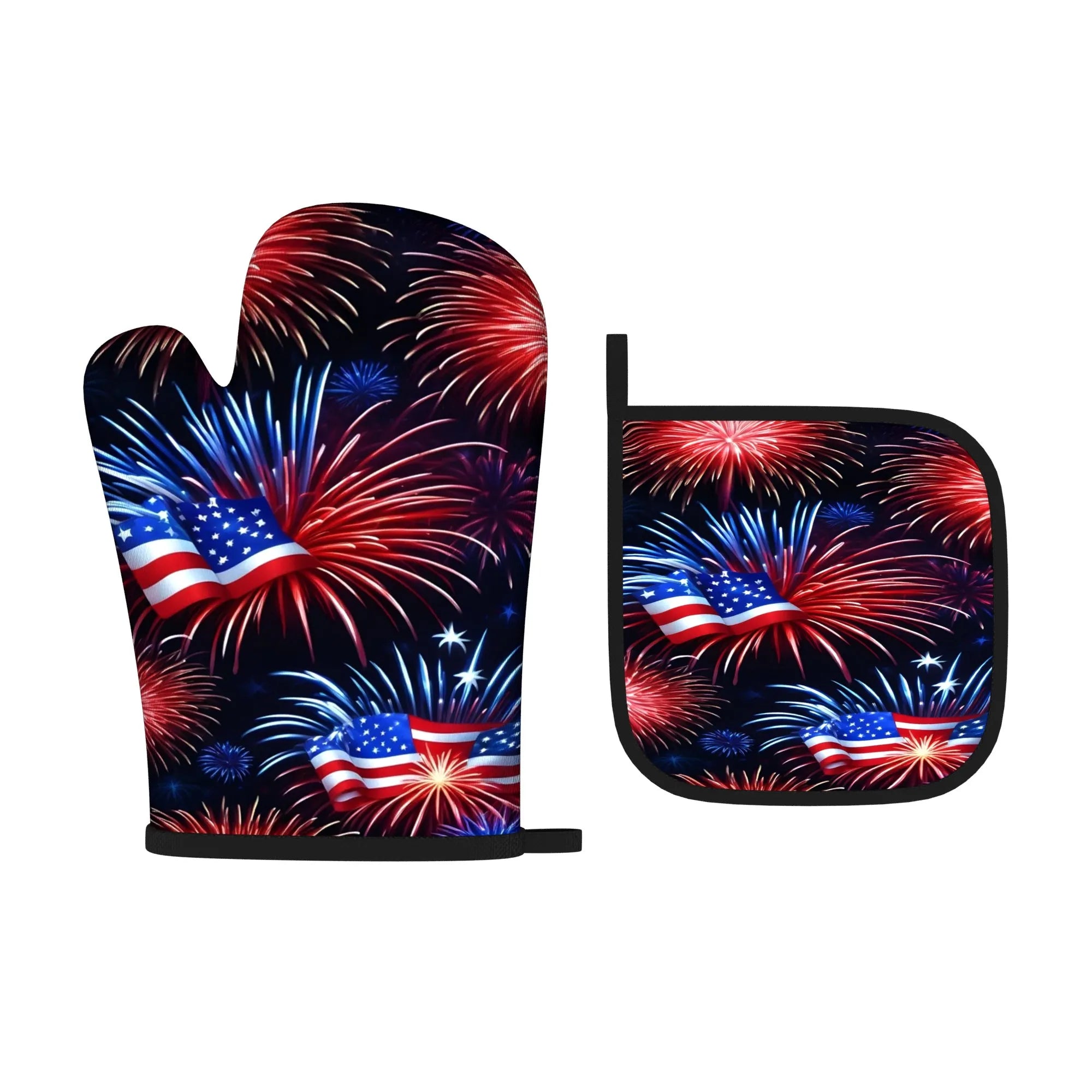 Independence Day artworks Oven Mitts and Pot Holders Set 2pcs Heat Resistant Kitchen Baking BBQ Gifts