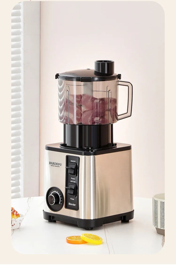 220V- 3L 6 in 1 Blender Stainless Steel Large Capacity Cut Vegetables and Shreds Icebreaker Salad Grinder Meat Grinder Juicer