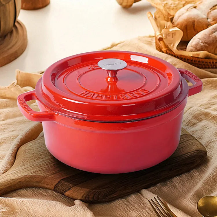 25cm Enameled Cast Iron Dutch Oven 4 Quart Heavy Casserole Dish For Sourdough Bread Baking And Stew Kitchen Nonstick Braised Pot