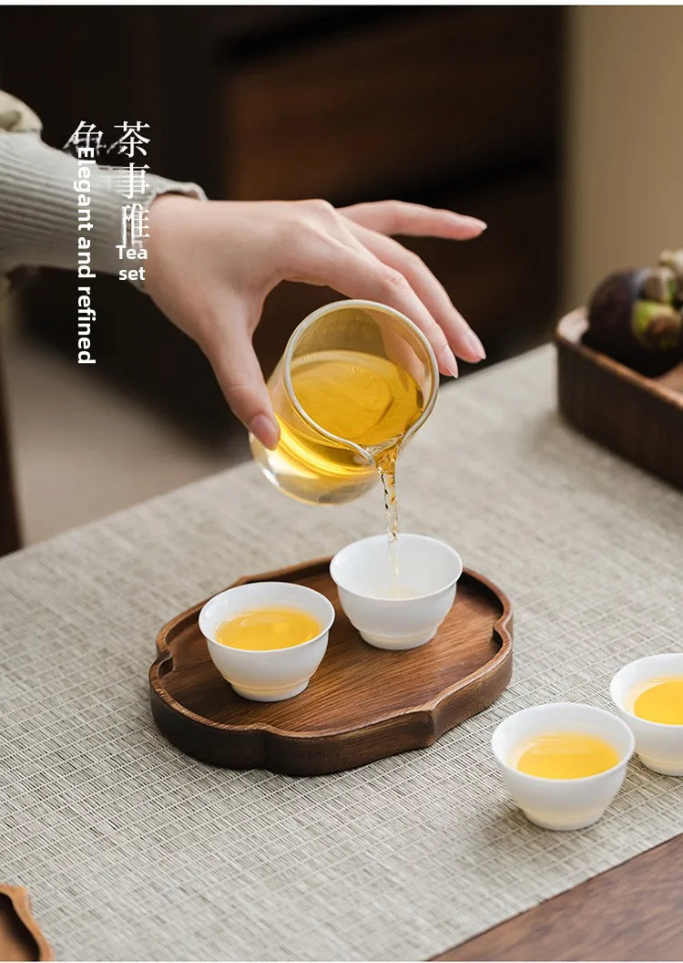 Chinese Style Walnut Wood Tea Tray Serving Plate Home Use  Wood Dry Pounding Table Tea Board Storage Wooden Tea Table Sn...