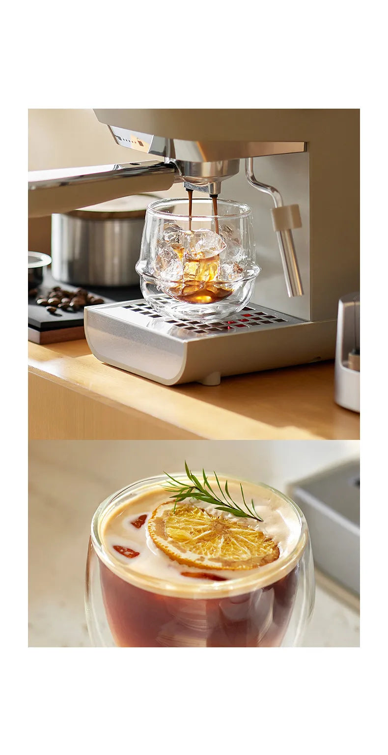 Compact Home Coffee Machine Semi-Automatic Espresso Maker with Steam Wand 15Bar Pressure for Rich Crema Perfect for Lattes