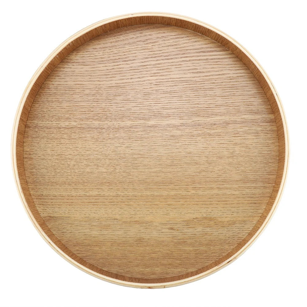 Wood Round Tray Nordic Wooden Serving Tray for Coffee Fruits Candies Table Kitchen Food Home Decoration Wooden Serving Tray