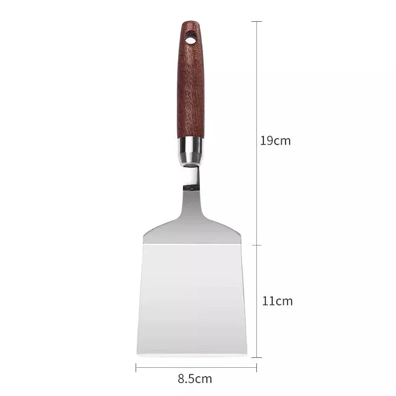 Stainless Steel Spatula with Wooden Handle, Nonstick Pancake Turner, Flipper for Cooking Frying Grilling Baking - BBQ Tools